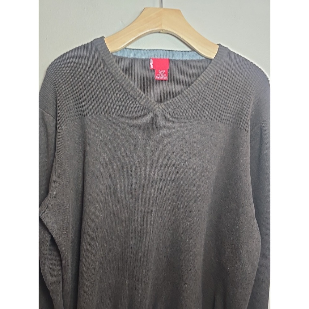 Levi's Mens Sweater Sz XL Brown Pullover V- Neck Long Sleeve Cotton